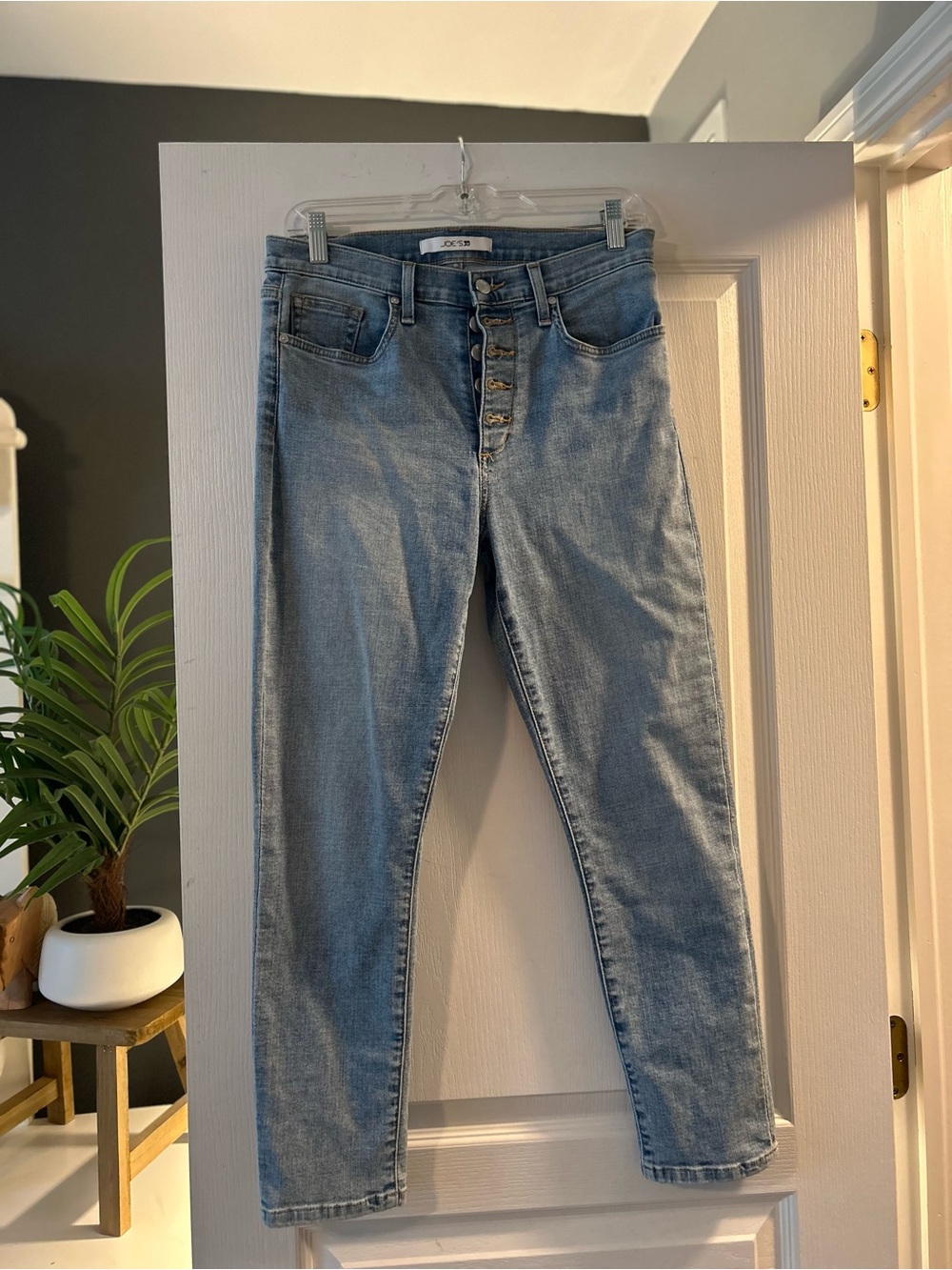 High-Rise Light Blue Button-Fly Women's Jeans